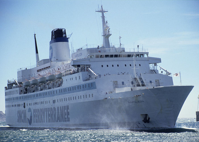 Photograph of the vessel  Napoléon pictured arriving at Marseille on 6th July 1990
