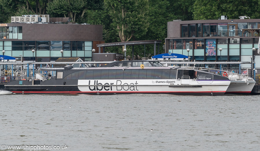 Photograph of the vessel  Neptune Clipper pictured at Greenwich Pier on 20th July 2025