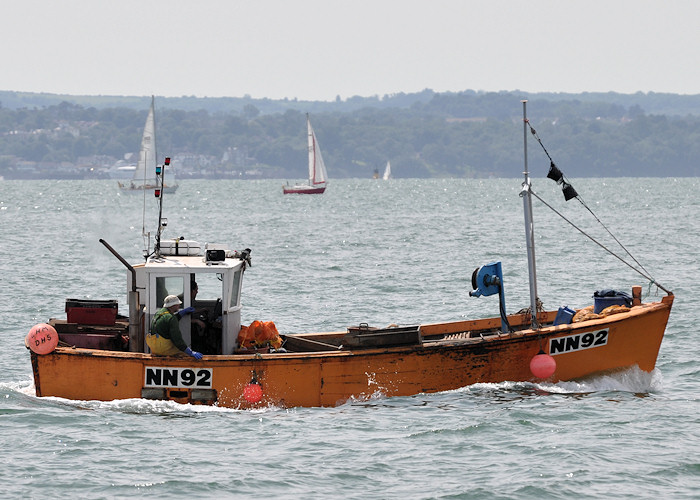 Photograph of the vessel fv New Aquarius pictured approaching Portsmouth Harbour on 21st July 2012