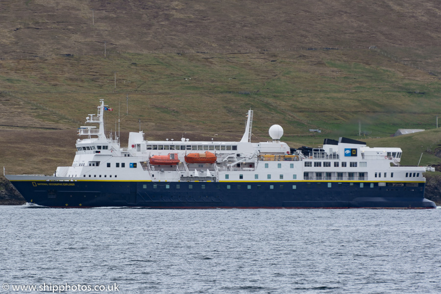  National Geographic Explorer pictured approaching Lerwick on 18th May 2015