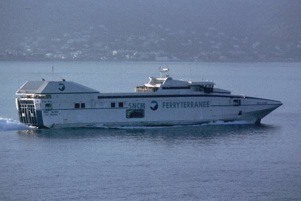 Photograph of the vessel  NGV Aliso pictured departing Bastia on 28th August 1999