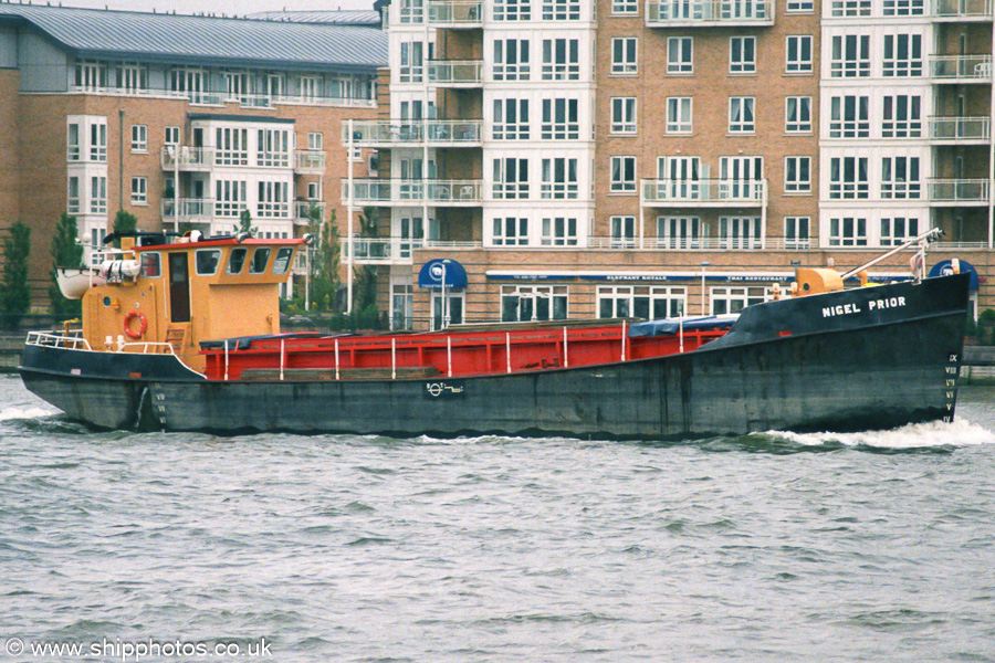 Photograph of the vessel  Nigel Prior pictured passing Greenwich on 19th July 2001