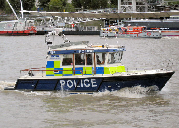 Photograph of the vessel  Nina Mackay II pictured in London on 24th October 2009
