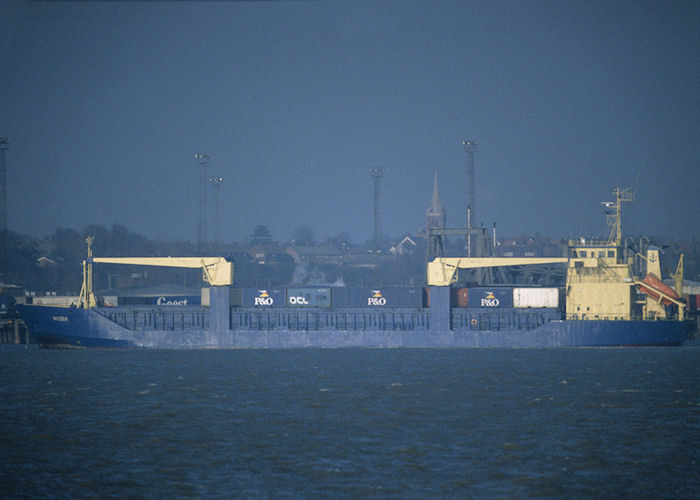 Photograph of the vessel  Nioba pictured at Felixstowe on 13th April 1996