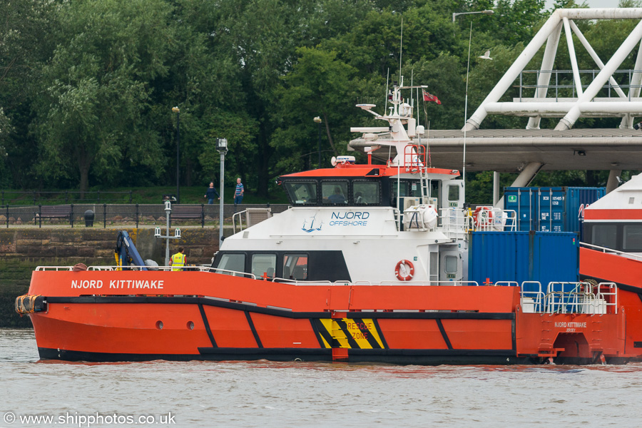 Photograph of the vessel  Njord Kittiwake pictured at Seacombe on 3rd August 2019