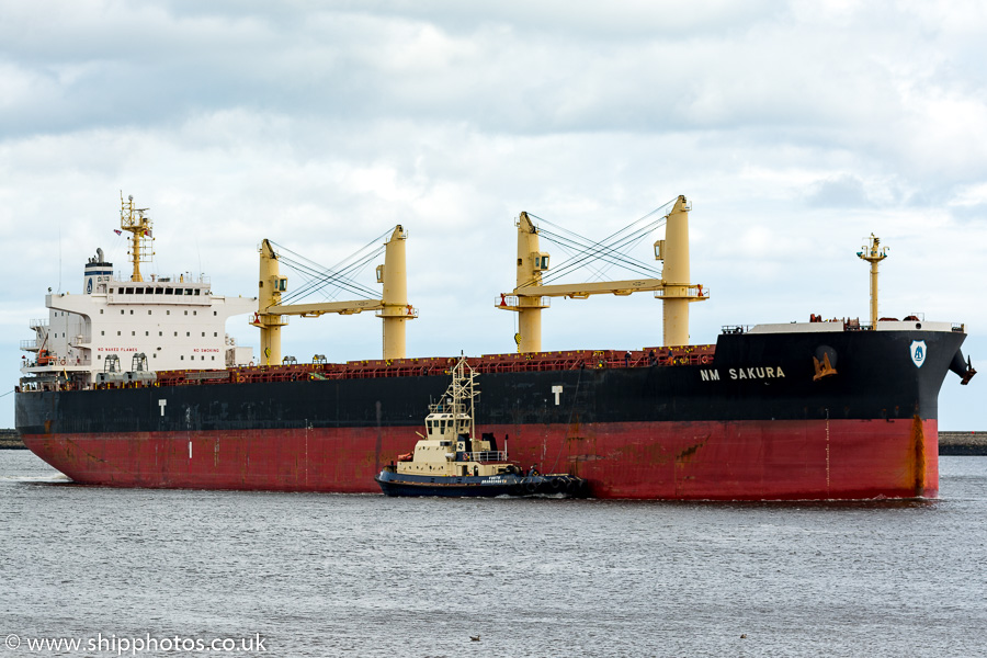 Photograph of the vessel  NM Sakura pictured passing North Shields on 4th September 2019