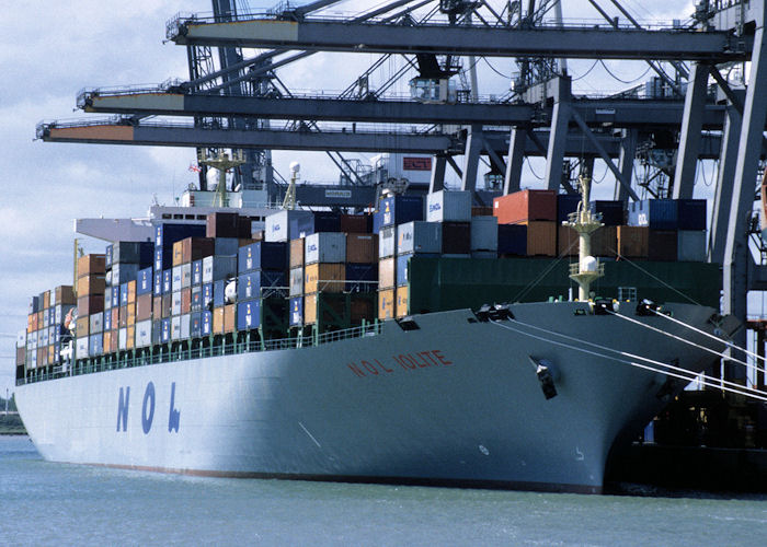 Photograph of the vessel  NOL Iolite pictured at Southampton Container Terminal on 13th July 1997