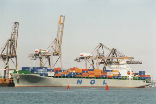 Photograph of the vessel  NOL Spinel pictured in Southampton on 16th June 1996