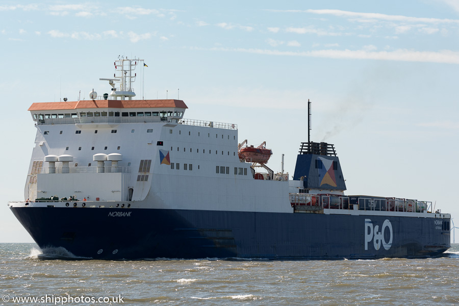 Photograph of the vessel  Norbank pictured approaching Liverpool on 20th June 2015