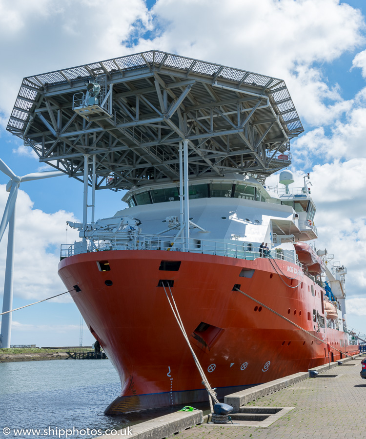 Photograph of the vessel  Nor da Vinci pictured at Blyth on 1st July 2017