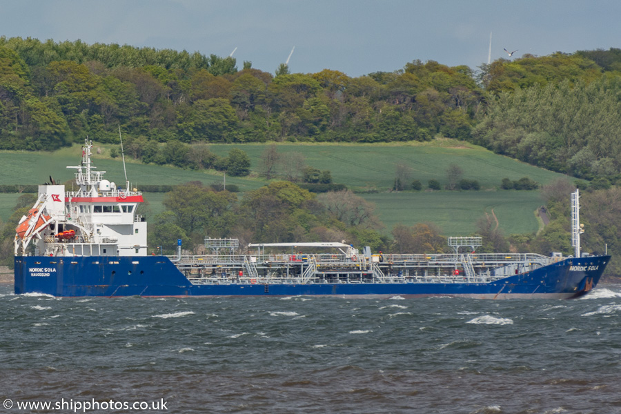 Photograph of the vessel  Nordic Sola pictured on the Firth of Forth on 16th May 2015