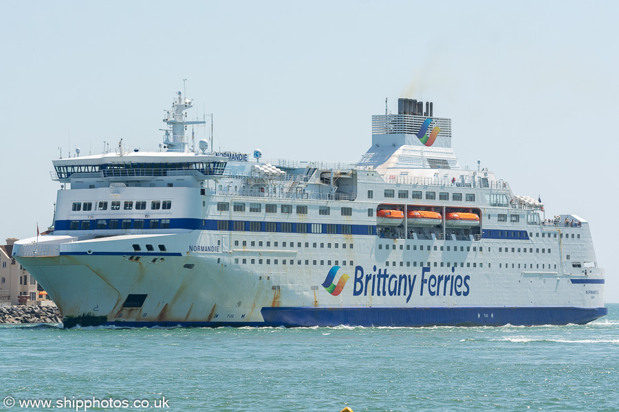 Photograph of the vessel  Normandie pictured arriving in Portsmouth Harbour on 7th July 2023