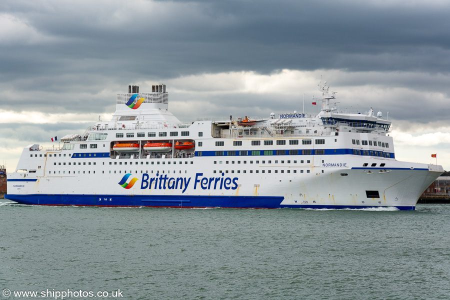 Photograph of the vessel  Normandie pictured arriving in Portsmouth Harbour on 19th April 2024