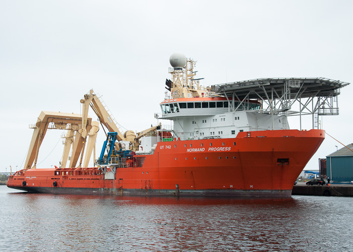 Photograph of the vessel  Normand Progress pictured at Leith on 21st April 2014