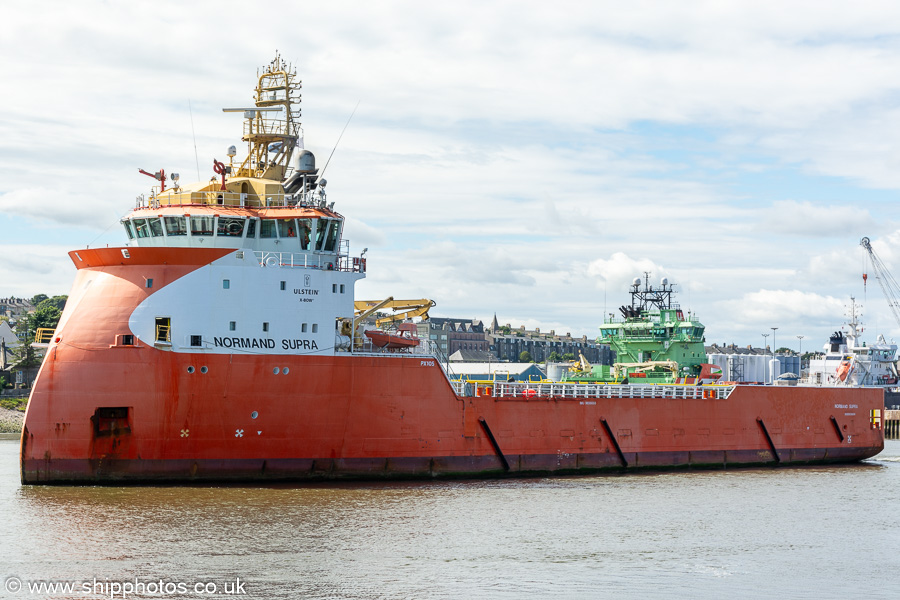 Photograph of the vessel  Normand Supra pictured departing Aberdeen on 9th August 2023