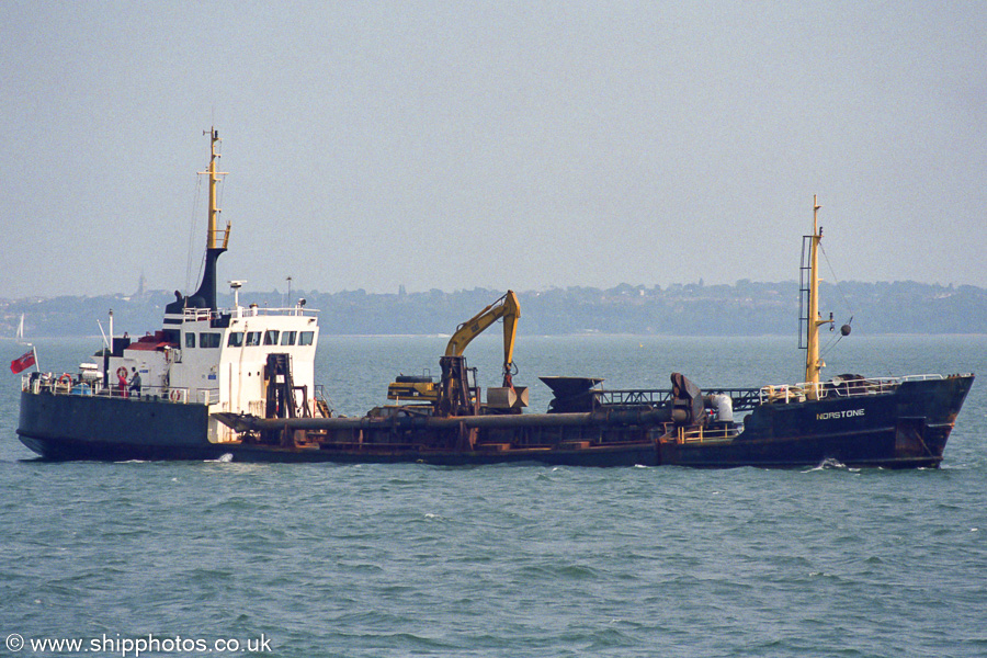 Photograph of the vessel  Norstone pictured at anchor in the Solent on 6th July 2002
