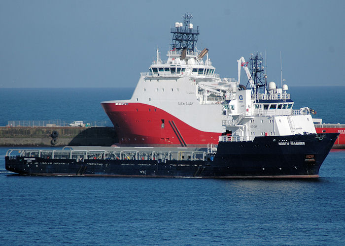 Photograph of the vessel  North Mariner pictured arriving at Peterhead on 28th April 2011