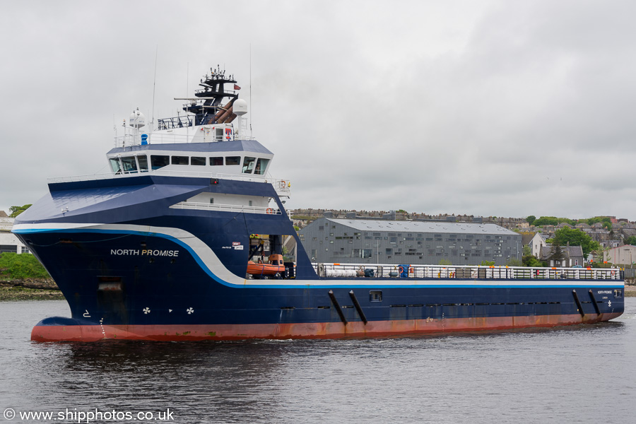 Photograph of the vessel  North Promise pictured departing Aberdeen on 30th May 2019