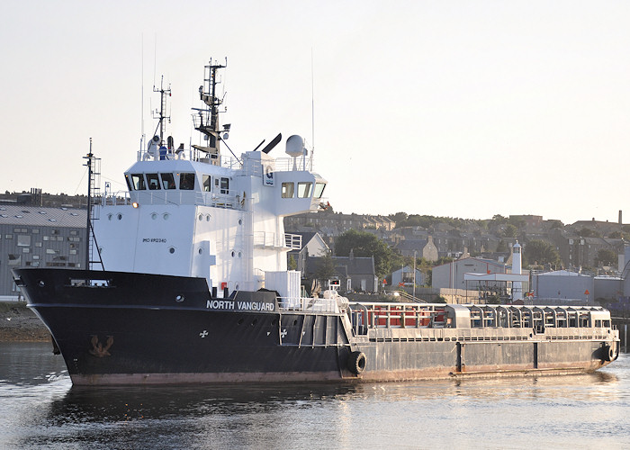 Photograph of the vessel  North Vanguard pictured departing Aberdeen on 15th September 2012