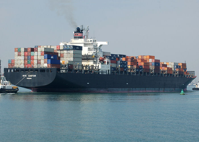 Photograph of the vessel  NYK Castor pictured arriving in Southampton on 22nd April 2006