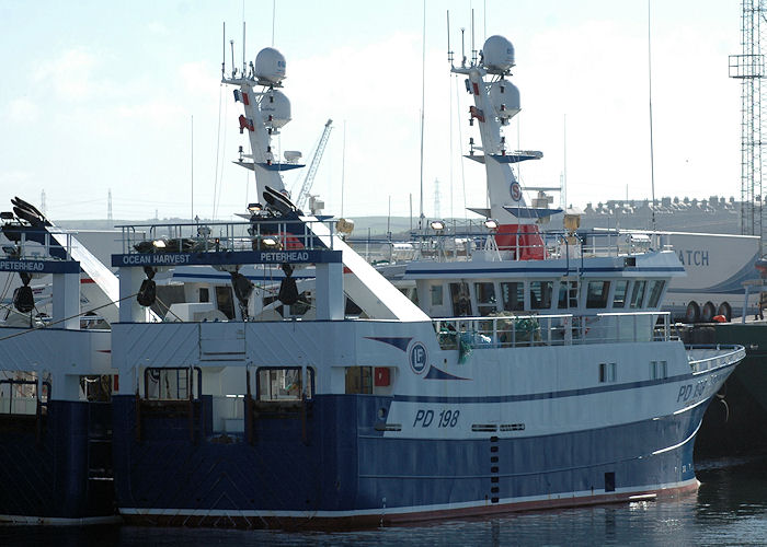 Photograph of the vessel fv Ocean Harvest pictured at Peterhead on 28th April 2011