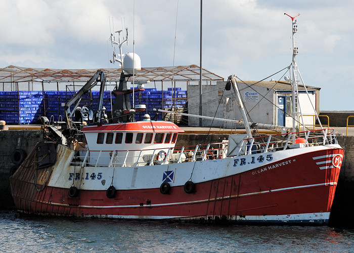 Photograph of the vessel fv Ocean Harvest III pictured at Fraserburgh on 15th April 2012