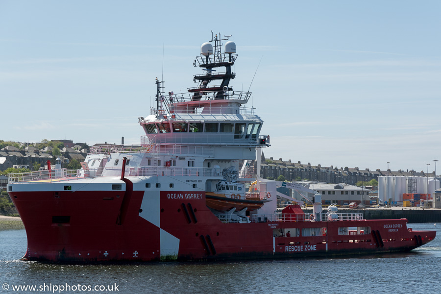 Photograph of the vessel  Ocean Osprey pictured departing Aberdeen on 23rd May 2015