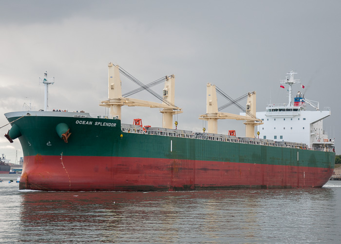 Photograph of the vessel  Ocean Splendor pictured departing from the River Tyne on 23rd August 2014