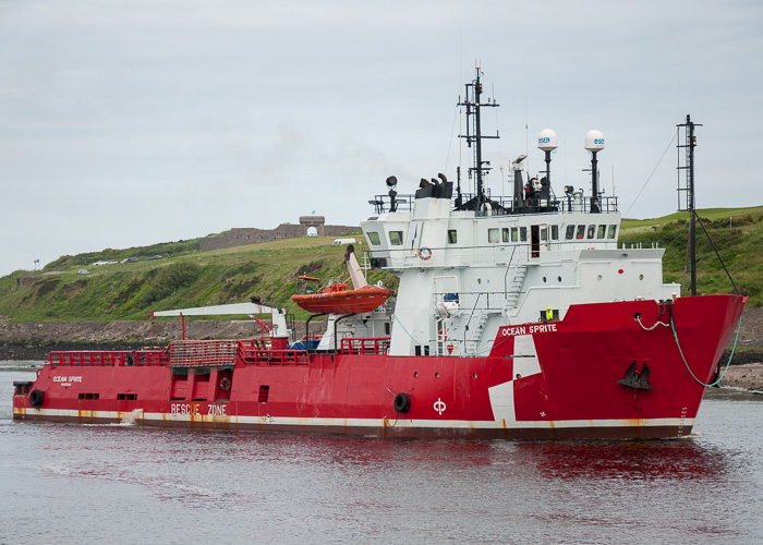 Photograph of the vessel  Ocean Sprite pictured arriving at Aberdeen on 9th June 2014