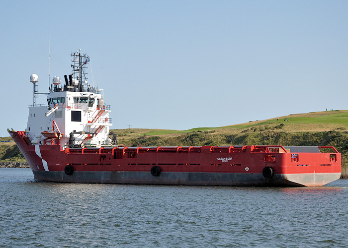 Photograph of the vessel  Ocean Surf pictured departing Aberdeen on 15th September 2012