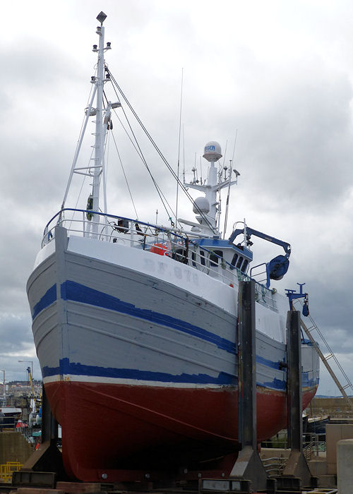 Photograph of the vessel fv Ocean Way pictured under refit at Macduff on 6th May 2013