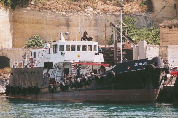 Photograph of the vessel RMAS Oilfield pictured in Valletta on 1st June 2000