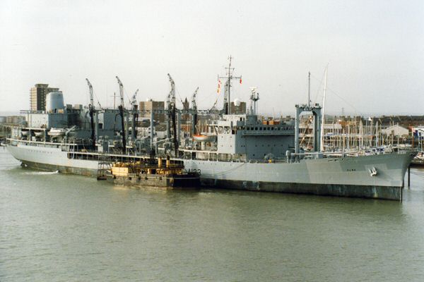 Photograph of the vessel RFA Olna pictured at Gosport on 4th March 1994