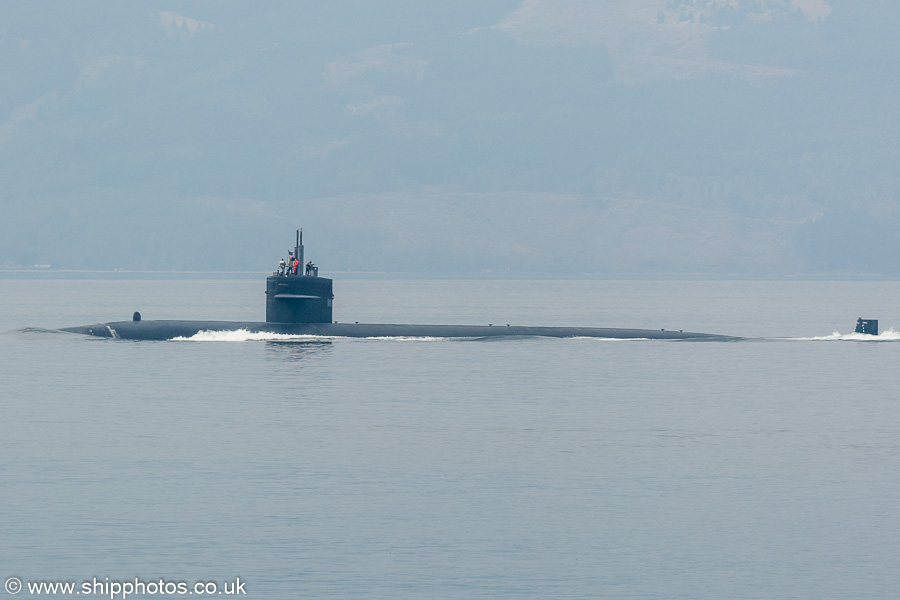 Photograph of the vessel USS Olympia pictured passing Gourock on 19th April 2019
