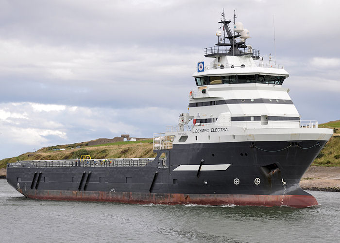 Photograph of the vessel  Olympic Electra pictured arriving at Aberdeen on 15th September 2013