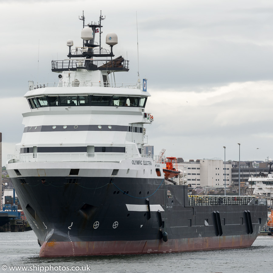 Photograph of the vessel  Olympic Electra pictured at Aberdeen on 22nd May 2015