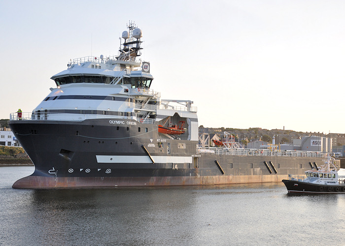 Photograph of the vessel  Olympic Orion pictured departing Aberdeen on 15th September 2012