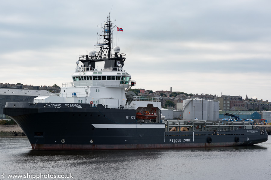 Photograph of the vessel  Olympic Poseidon pictured departing Aberdeen on 20th September 2015