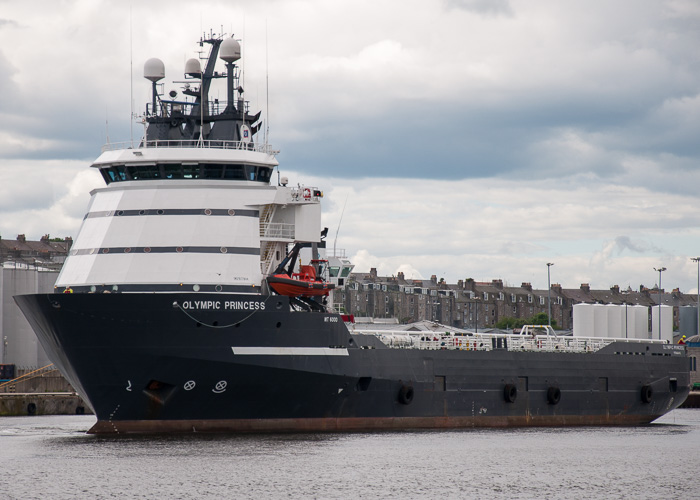 Photograph of the vessel  Olympic Princess pictured departing Aberdeen on 11th June 2014