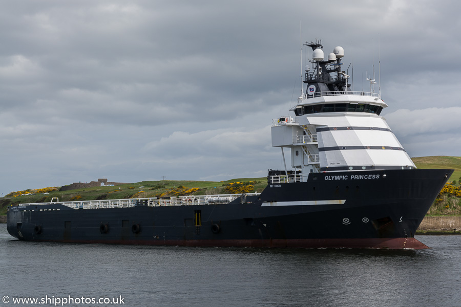 Photograph of the vessel  Olympic Princess pictured arriving at Aberdeen on 22nd May 2015