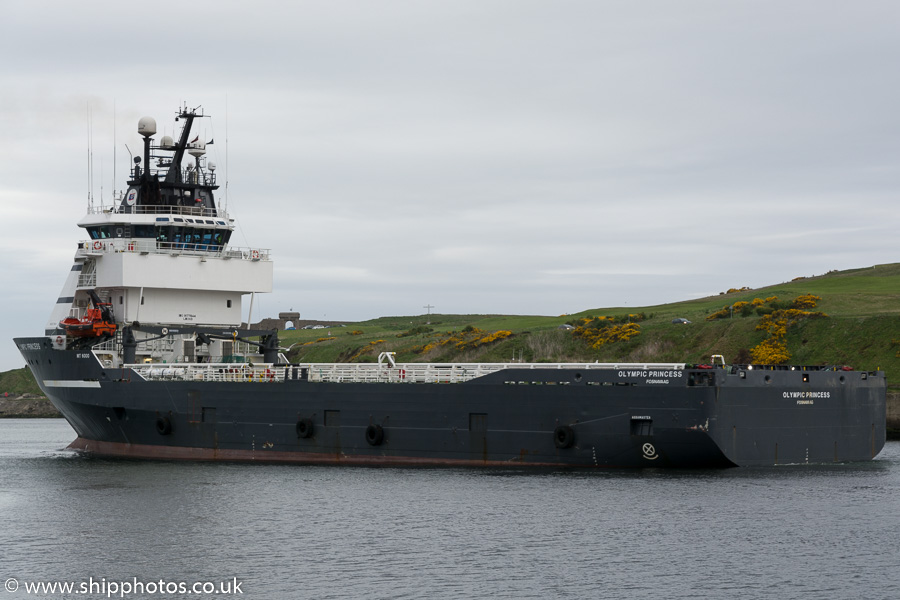 Photograph of the vessel  Olympic Princess pictured departing Aberdeen on 23rd May 2015