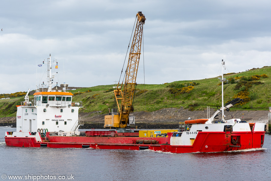 Photograph of the vessel  Omvac Doce pictured arriving at Aberdeen on 28th May 2019