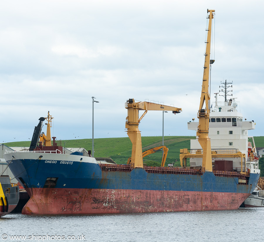 Photograph of the vessel  Onego Deusto pictured at Montrose on 22nd May 2022