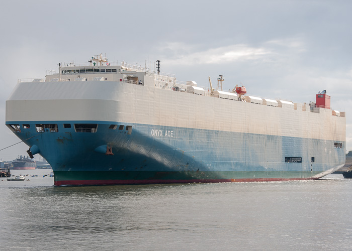 Photograph of the vessel  Onyx Ace pictured departing the River Tyne on 23rd August 2014