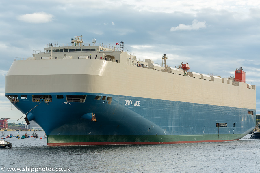 Photograph of the vessel  Onyx Ace pictured passing North Shields on 27th August 2017