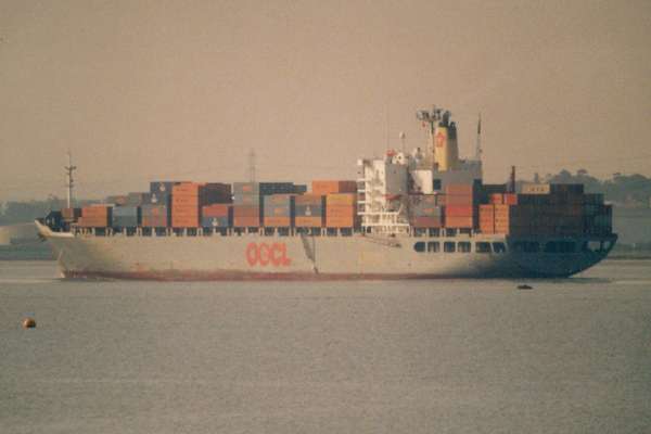 Photograph of the vessel  OOCL Freedom pictured departing Southampton on 7th June 2000