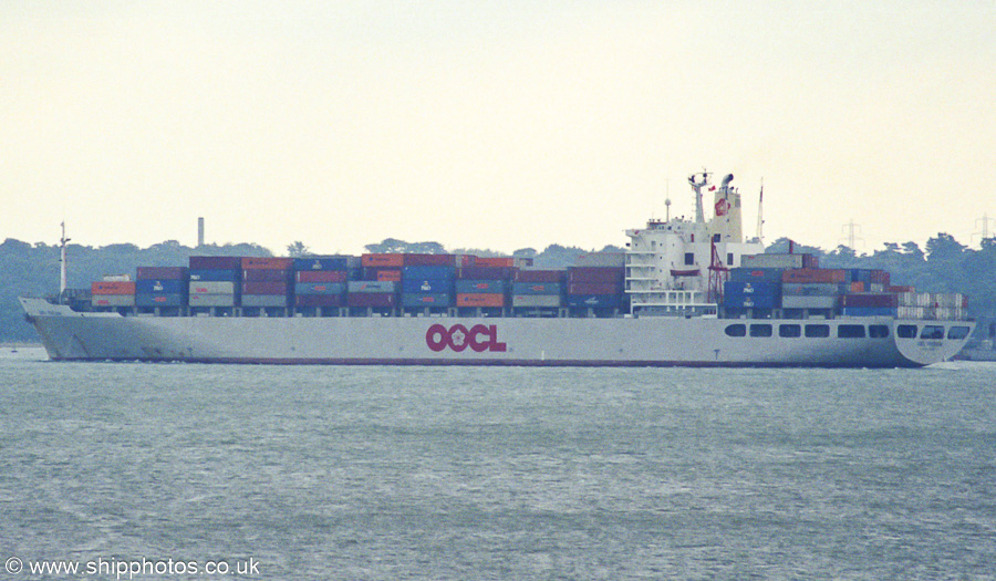 Photograph of the vessel  OOCL Freedom pictured departing Southampton on 23rd September 2001