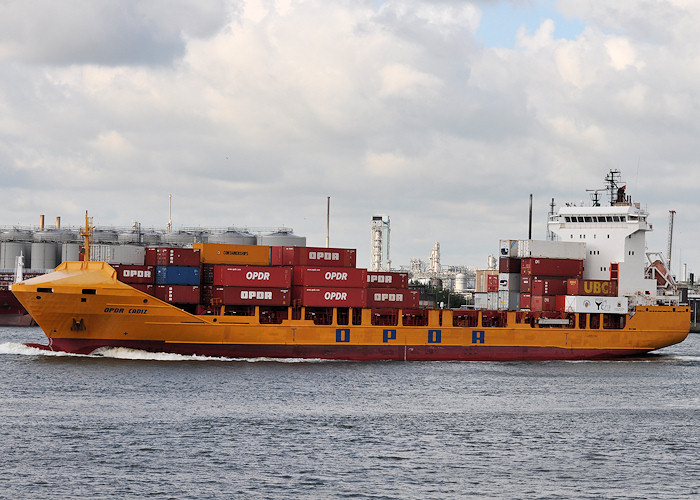 Photograph of the vessel  OPDR Cadiz pictured passing Vlaardingen on 25th June 2012