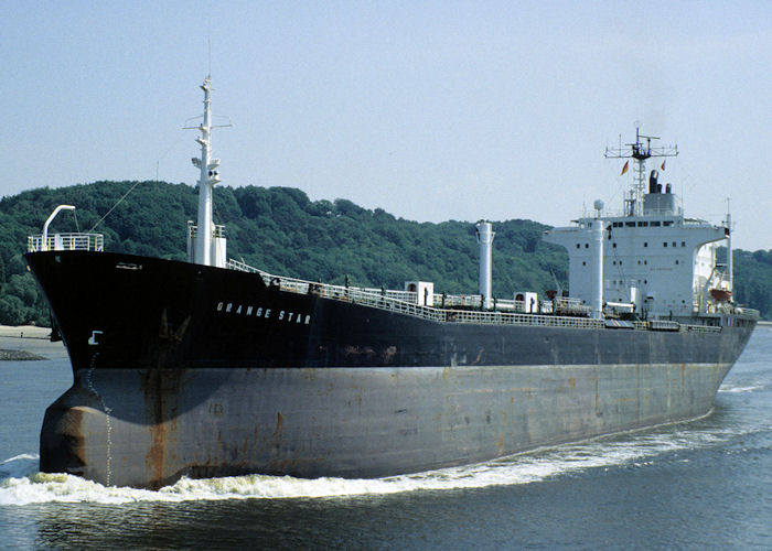 Photograph of the vessel  Orange Star pictured on the River Elbe on 5th June 1997