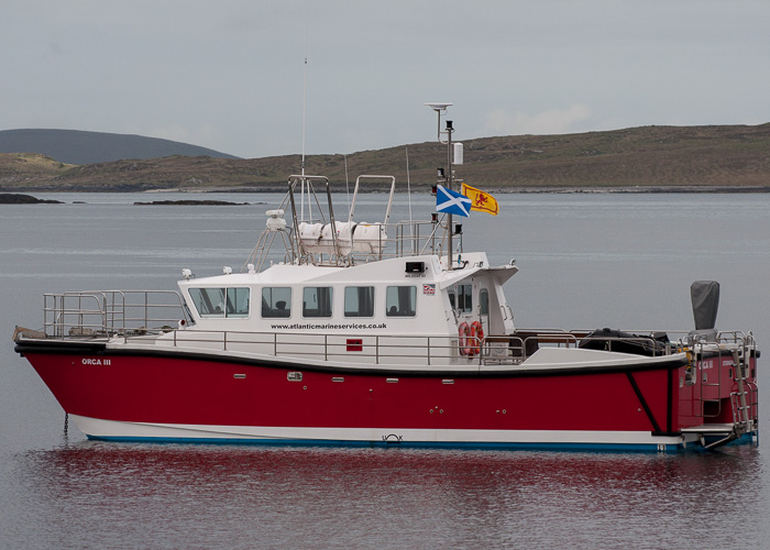 Photograph of the vessel rv Orca III pictured at Leverburgh on 8th May 2014